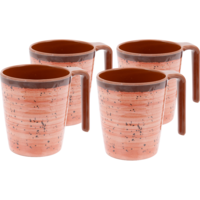 Bo-Camp Halo Cups Made of BPA-Free Melamine, Set of 4, 400 ml, Clay