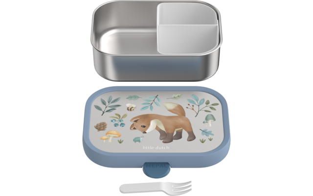 Produktbild Mepal Campus Brotdose Edelstahl mit Bento-Einsatz und Gabel 750 ml 1