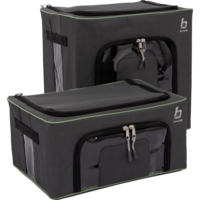 Bo-Camp Bo&icirc;tes de rangement pliables 2 pi&egrave;ces en 2 tailles gris