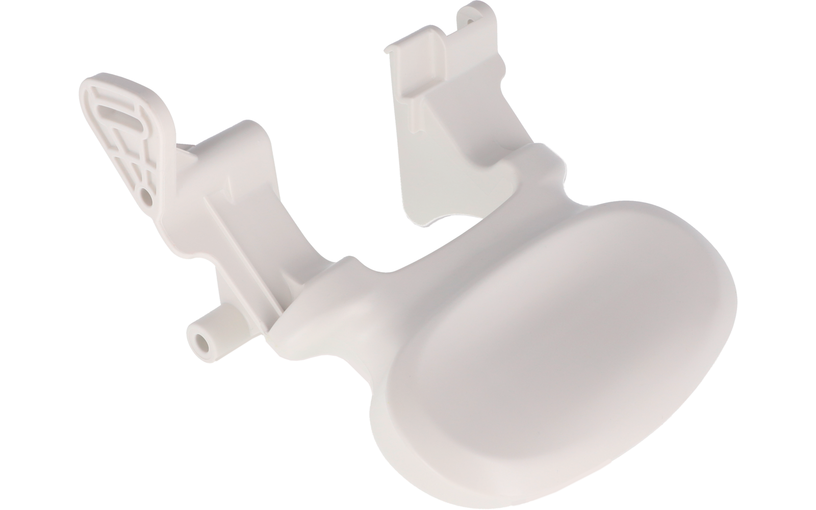 Weißes Kunststoffteil mit zwei beweglichen Hebeln