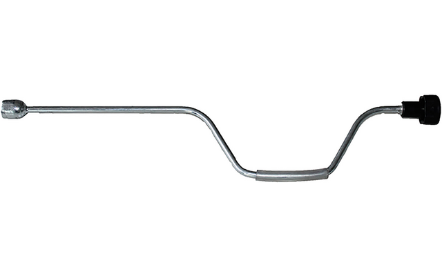 Metallstab mit gebogener Form und einem schwarzen Griff am Ende