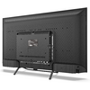 Achteraanzicht van een flatscreen-tv met centrale aansluitmodule, ventilatieopeningen, twee poten en een zichtbare kabel