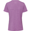 Violett-meliertes T‑Shirt, Rückansicht, kurze Ärmel, Rundhalsausschnitt, horizontale Rückennaht