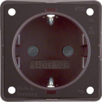 Berker Integro Steckdose Schutzkontakt mit erh&ouml;htem Ber&uuml;hrungsschutz braun matt