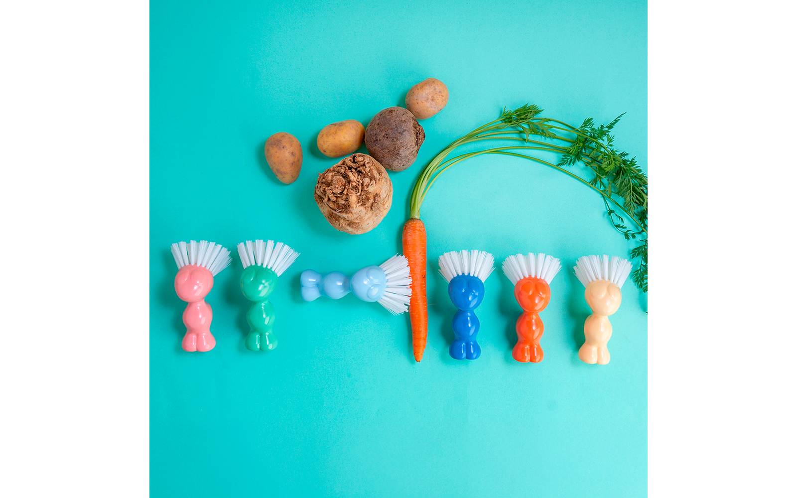 Product afbeelding Koziol Tweetie groenteborstel van biocirculair kunststof 12,9 cm 1