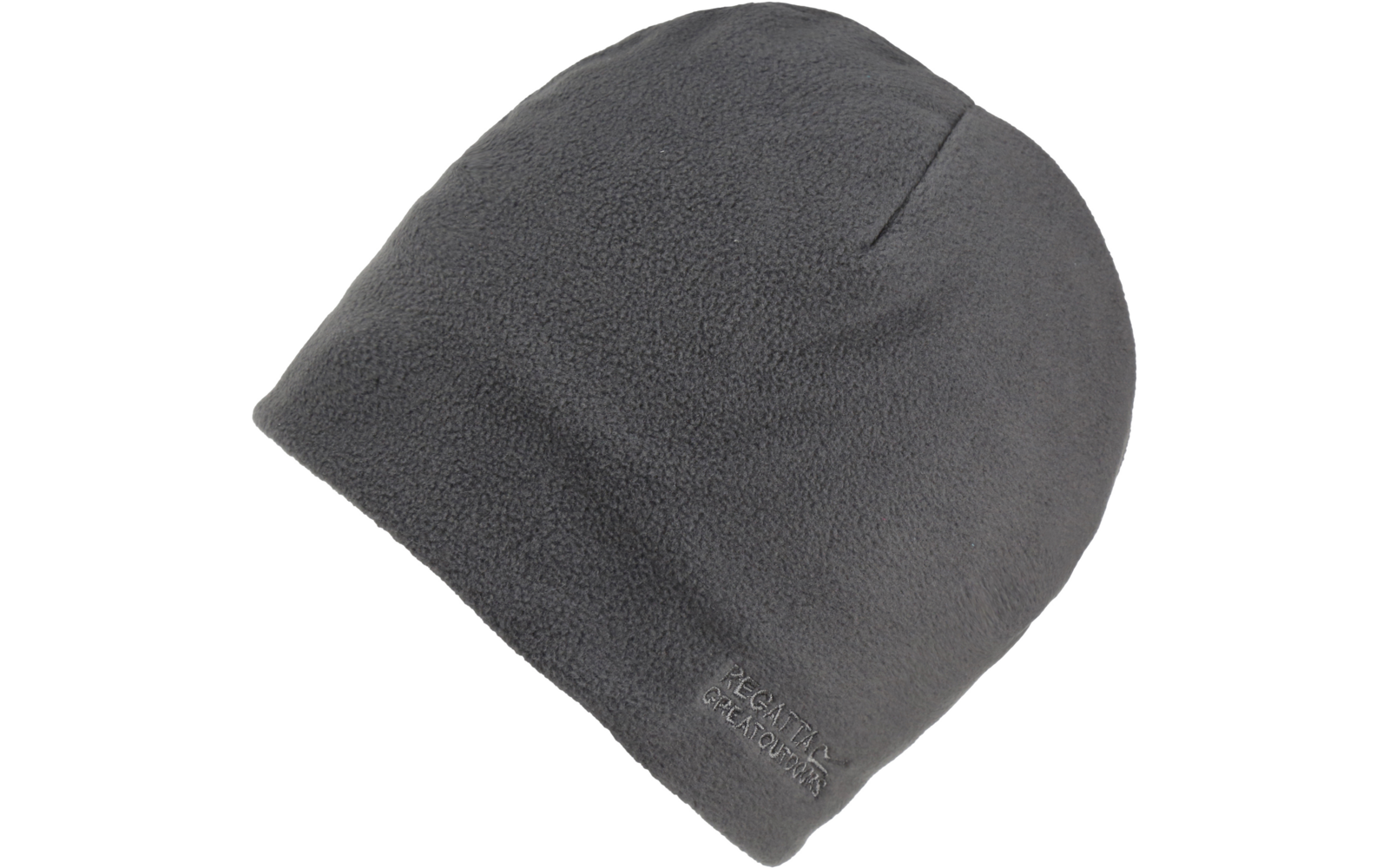 Graue Fleece-Mütze mit schmalem Saum und kleiner aufgestickter Markenaufschrift 'Regatta Great Outdoors'
