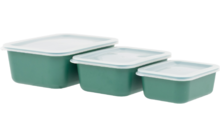 180286 - Bo-Camp Aufbewahrungsdosen aus recyceltem RPET grün BPA-frei 3er-Set