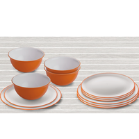 Omada servies met schaal 12 stuks oranje