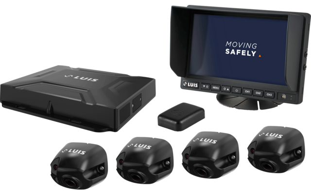 Luis 360 graden professioneel V1 camerasysteem met 7" professionele HD monitor