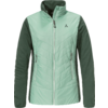 Grüne Outdoorjacke mit Reißverschluss und langen Ärmeln, Frontansicht