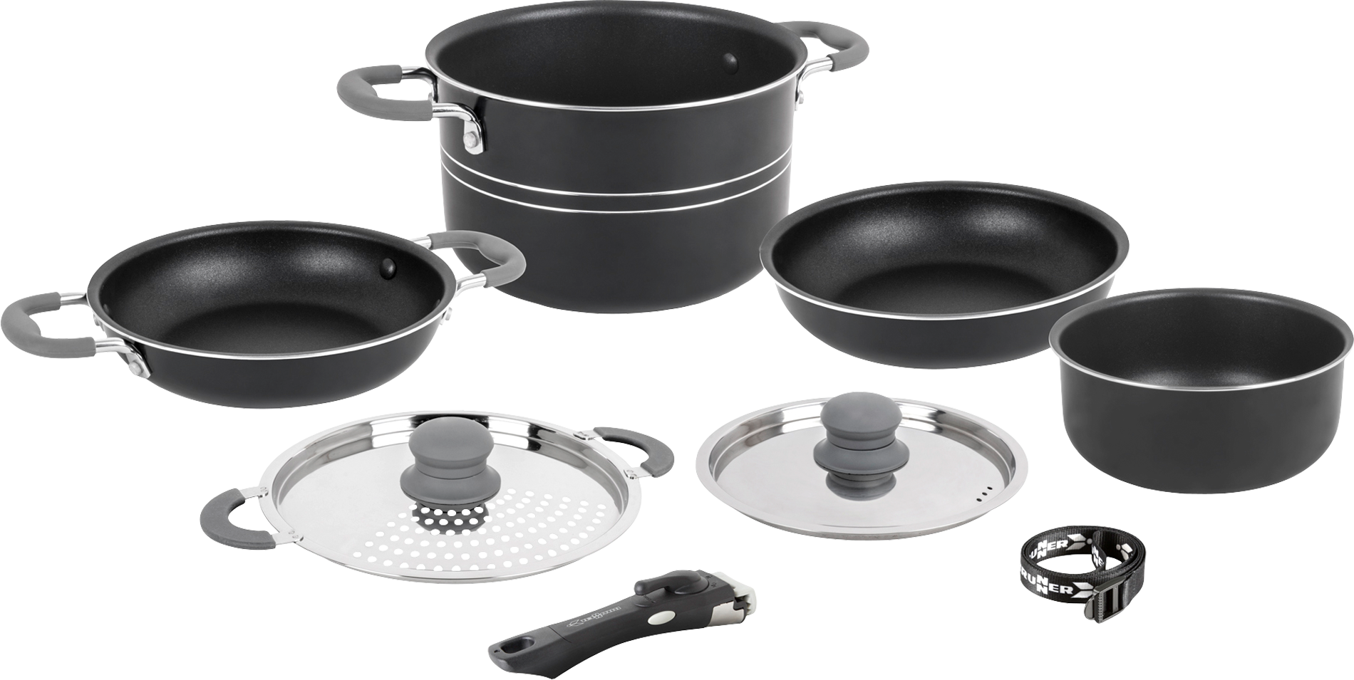 Brunner pot set Flavor 7+1 pieces including fastening strap - Berger ...