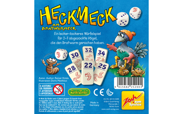 Zoch Spiel Heckmeck am Bratwurmeck Jeu de dés à partir de 8 ans pour 2 à 7 joueurs