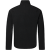 Schwarze Fleecejacke von hinten, Stehkragen, lange Ärmel, leicht gerundeter Saum