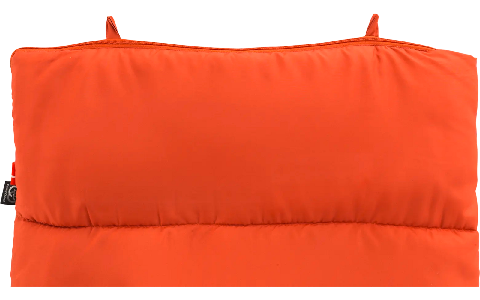 Oranger gepolsterter Kissenrücken mit zwei Schlaufen oben