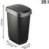 Petite image du produit Poubelle avec couvercle basculant et rabattable Twist Rotho 1