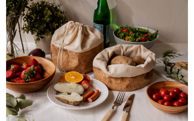 Nuts Innovations Bread Bag Fruit Basket Cork con cavo grande