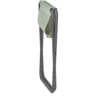 Klappstuhl mit grauem Sitz und Rückenlehne, Metallrahmen