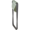 Vouwstoel met grijze zitting en rugleuning, metalen frame