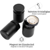 silwy® Feinkost-Magnetgläser 3er-Set All Black inkl. Metallleiste (192 ml) 