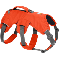 Pettorina per cani Ruffwear Web Master con cinturino da polso Blaze Orange L/XL