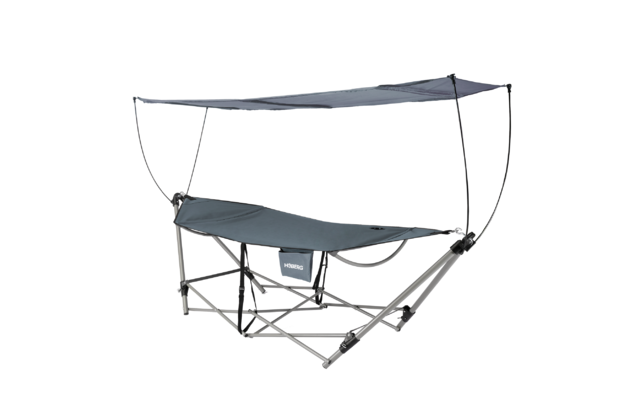 Hoberg hammock with sun canopy and foldable frame