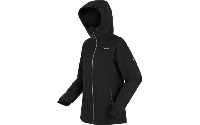Schwarze Jacke mit Kapuze und Reißverschluss