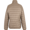 Beige gesteppte Jacke von hinten, mit Stehkragen und langen Ärmeln