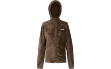 Braune Kapuzenjacke mit Reißverschluss und seitlichen Taschen