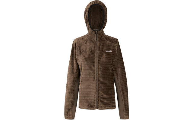 Braune Kapuzenjacke mit Reißverschluss und seitlichen Taschen