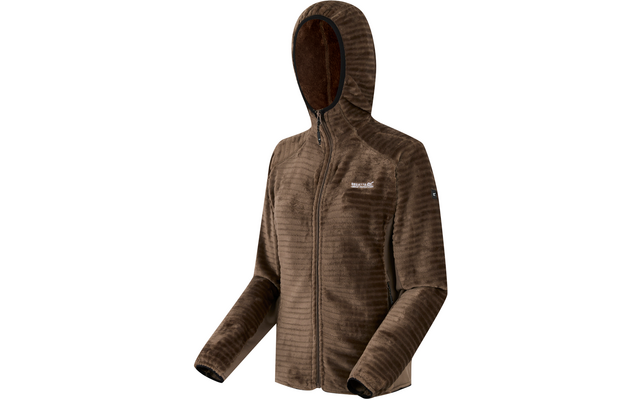 Braune Jacke mit Kapuze und Reißverschluss