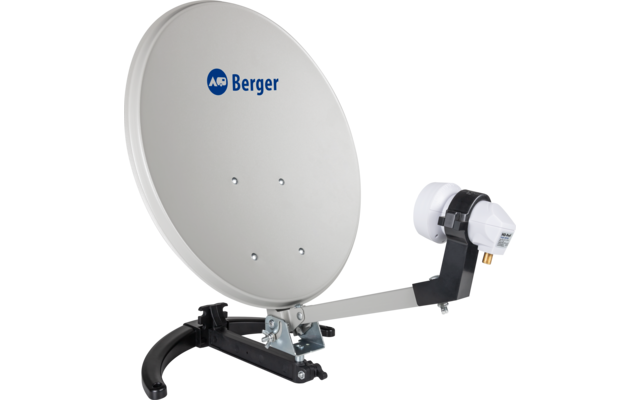 Sistema satellitare mobile Berger set completo singolo LNB in valigia da campeggio