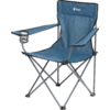 Chaise pliante bleue avec accoudoirs et porte-gobelet
