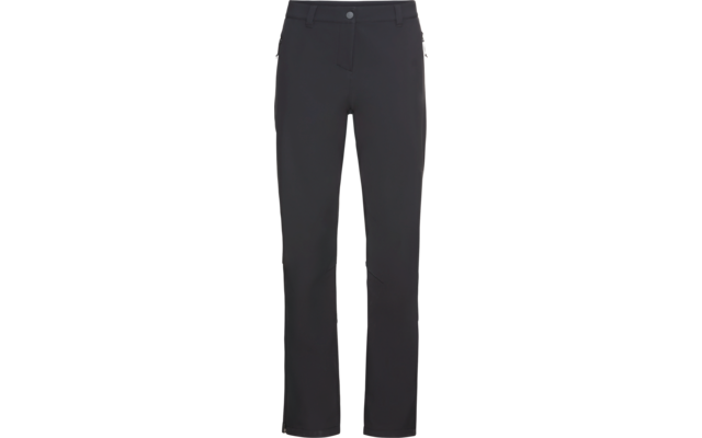 Schwarze, gerade geschnittene Hose mit Knöpfen und Reißverschluss vorne