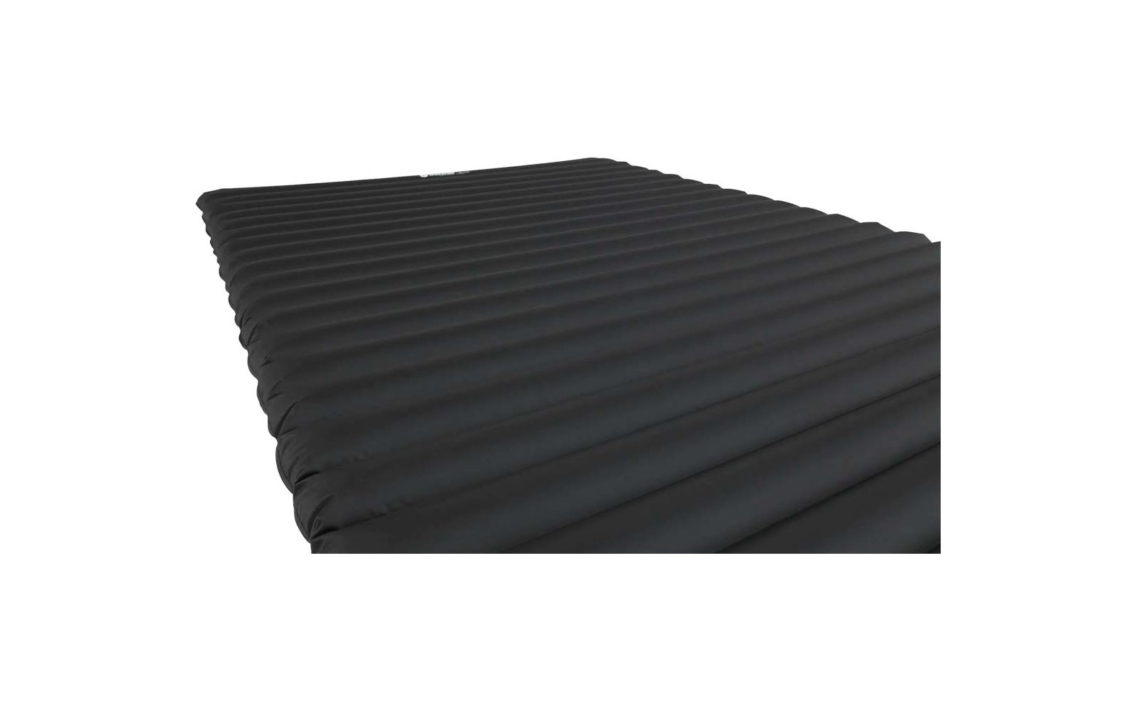 Schwarzer, gerippter Stoff mit Wellenmuster