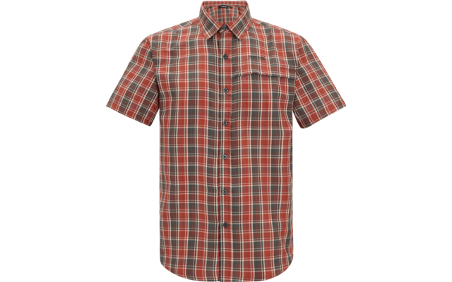 Kurzärmeliges, kariertes Hemd mit Knopfleiste und Brusttasche