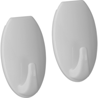 Metaltex pullCLEAN Klebehaken oval 2er Set Wei&szlig;