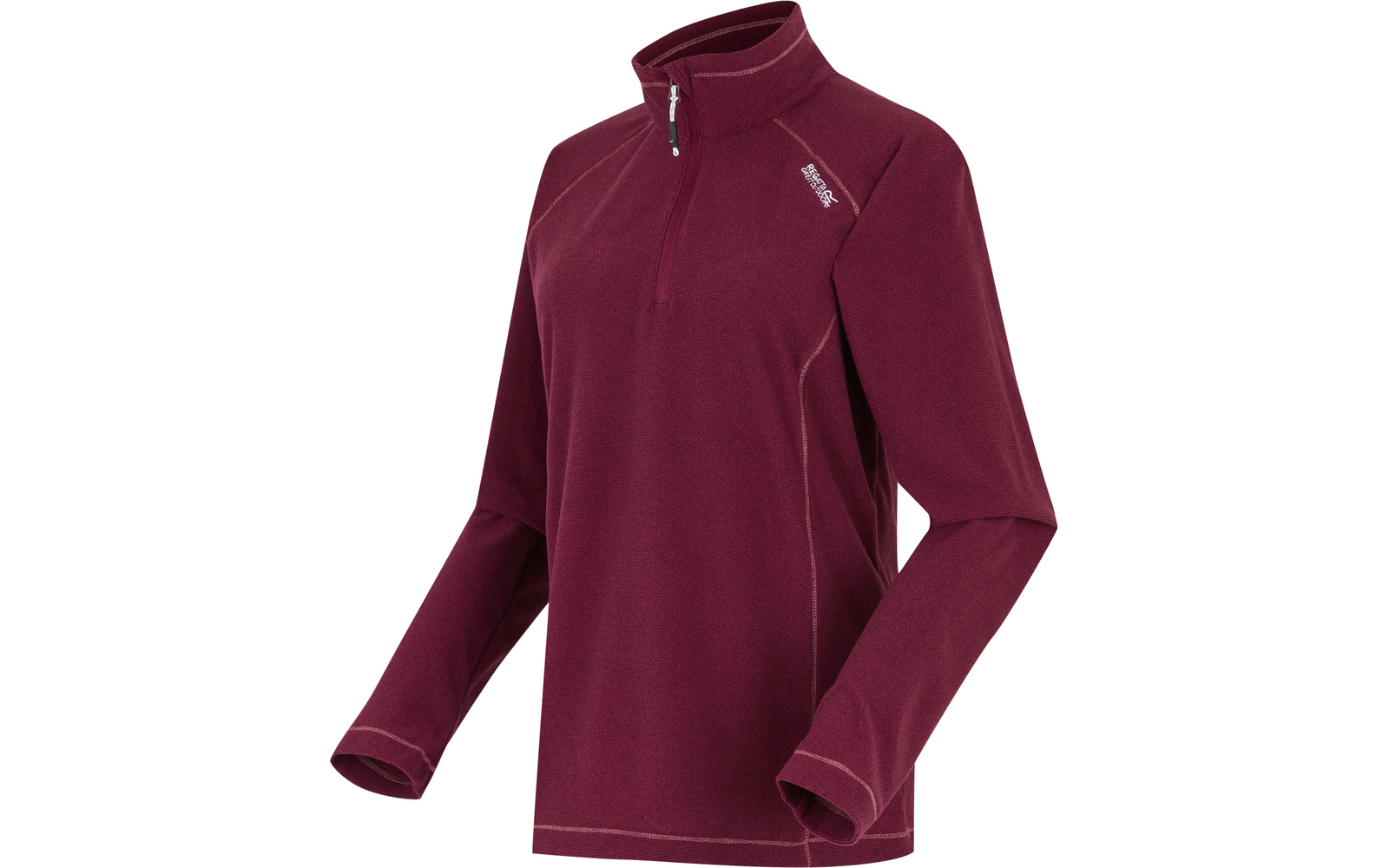 Damen-Fleecejacke in Dunkelrot mit halbem Reißverschluss