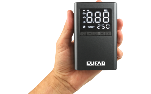 Minicompresor de batería Eufab con powerbank integrado de 800 mAh
