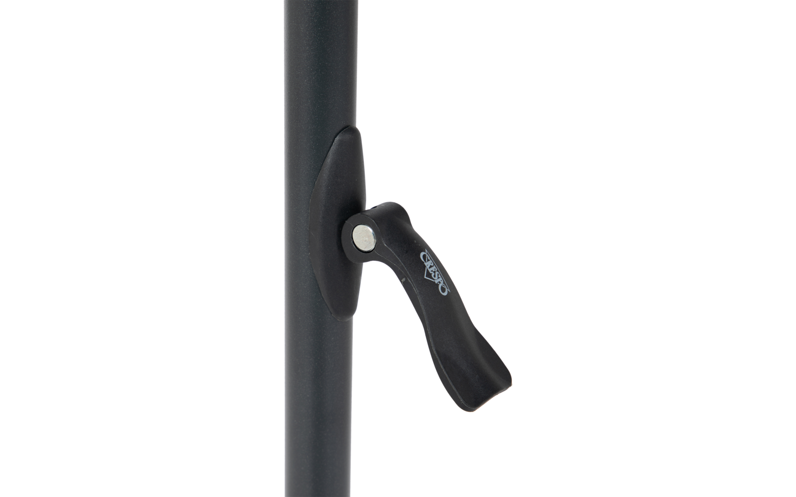 Schwarzer Handgriff an grauem Stab