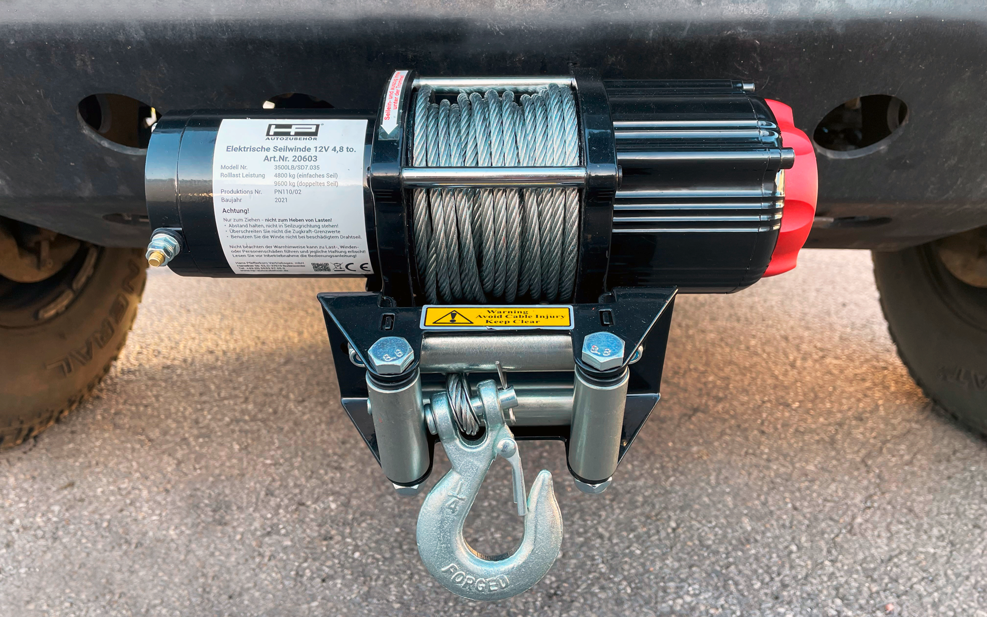 HP Car Accessories Motor Rope Winch Professional Pulling Power - Main Image