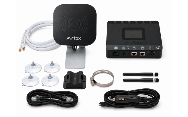 Immagine del prodotto Avtex AMR105P 5G Wi-Fi 6 Dual-SIM-Router mit tragbarer MiMo-Antenne f&uuml;r 12/24 V 1