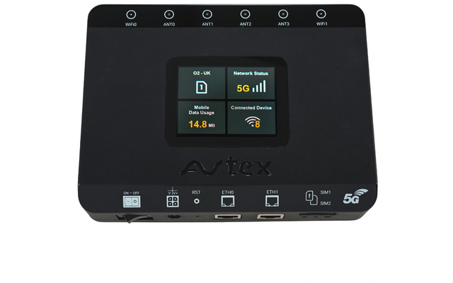 Immagine del prodotto Avtex AMR105P 5G Wi-Fi 6 Dual-SIM-Router mit tragbarer MiMo-Antenne f&uuml;r 12/24 V 1