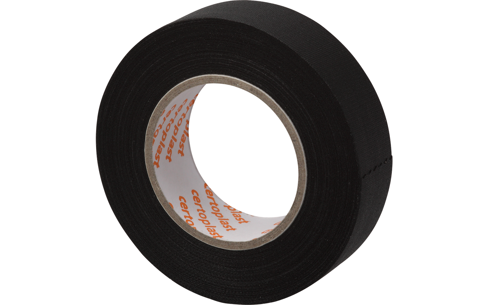 Rolle schwarzes Klebeband mit weißem Innenring