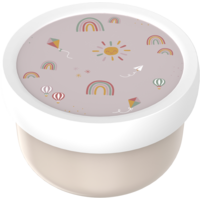 Mepal Campus Fruchtbox mit Gabel aus Polypropylen und auslaufsicherem Verschluss 300 ml Sunshine and Rainbow