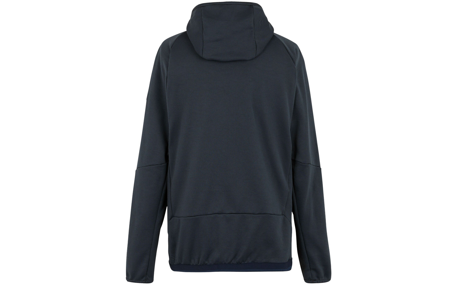 Schwarzer Kapuzenpullover von hinten