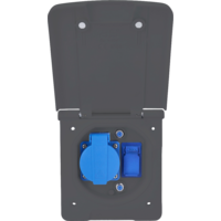 Enchufe multifuncional para toldo de caravana Schwabe incl. 1x toma de corriente de 230 V con contacto de puesta a tierra / 2x tomas SAT / 1x USB-A / 1x USB-C antracita