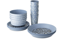 196137 - Koziol Blomster Set 16-teiliges Campinggeschirr mit 8 Tellern / 4 Schalen / 4 Bechern