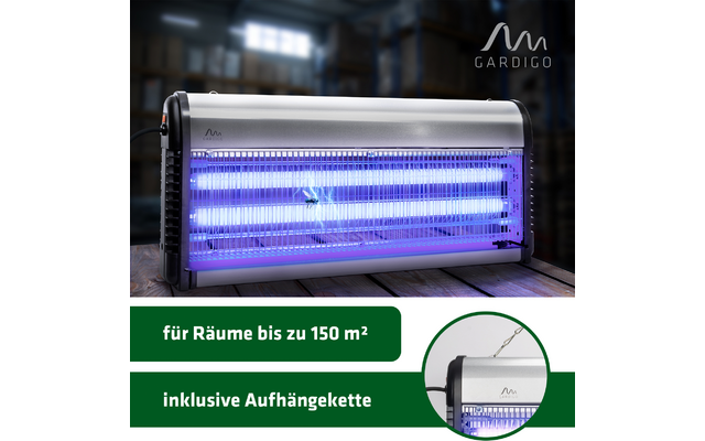Elektrische UV-Lampe zur Insektenbekämpfung mit integrierter Aufhängekette