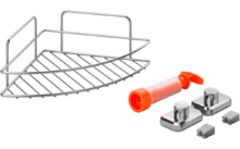 196943 334169 - Metaltex Reflex LUXY VacuumFix Corner Shelf
