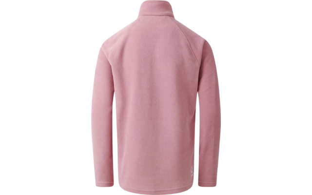 Rückansicht einer rosa Jacke mit hohem Kragen und langen Ärmeln